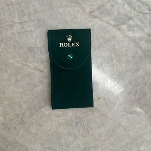 Rolex Watch Storage Travel Service Pouch Green Suede Authentic Genuine